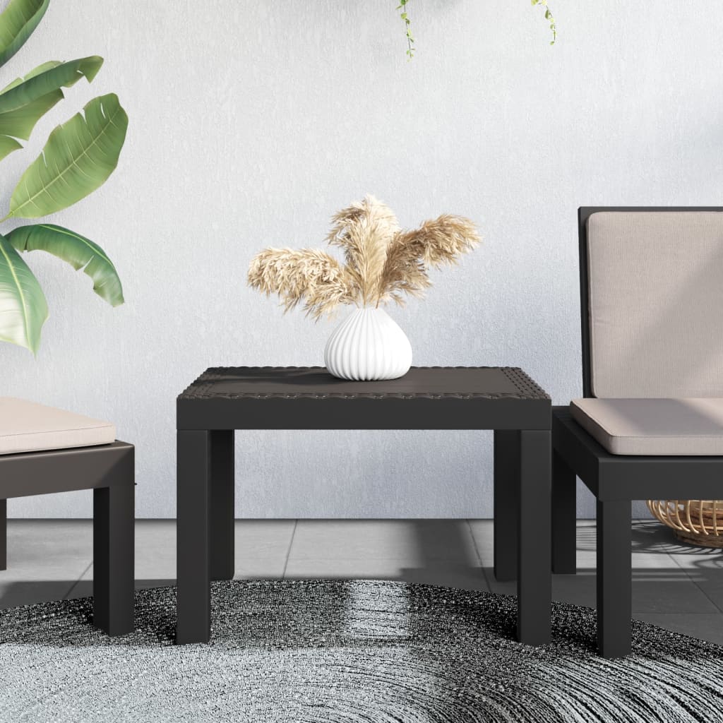 Mesa de jardín PP blanco 59x47x40 cm