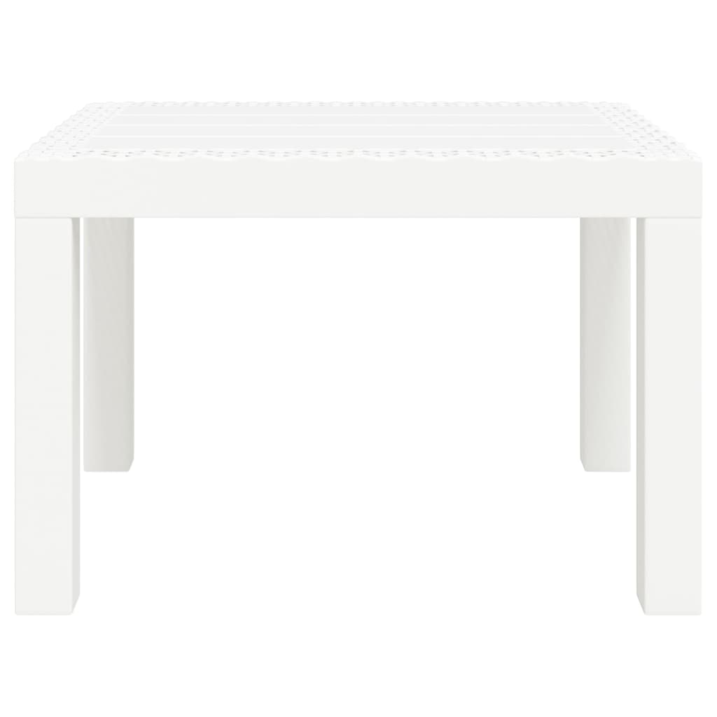 Mesa de jardín PP blanco 59x47x40 cm