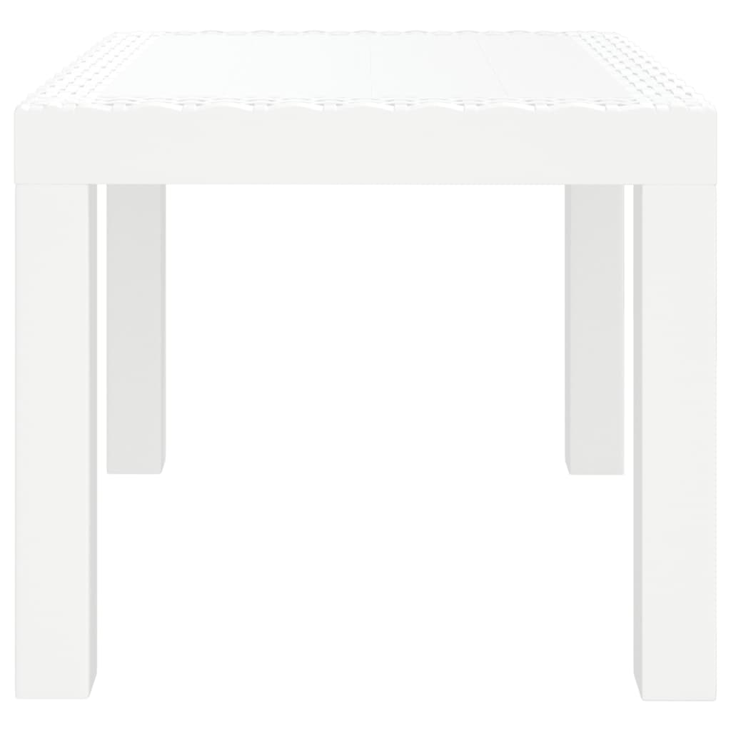 Mesa de jardín PP blanco 59x47x40 cm