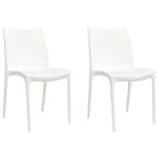Sillas de jardín 2 uds polipropileno blanco 50x46x80 cm
