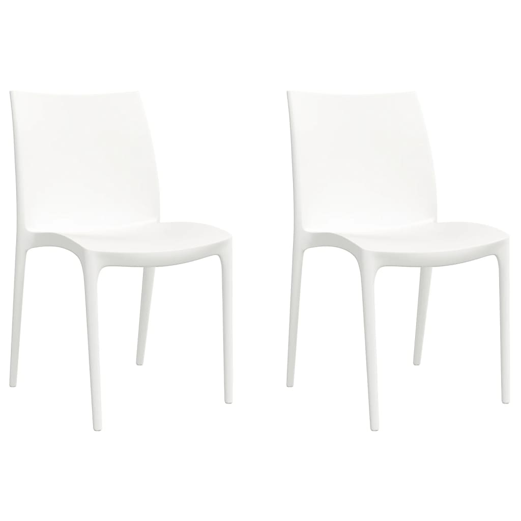 Sillas de jardín 2 uds polipropileno blanco 50x46x80 cm