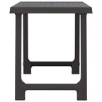 Mesa de camping aspecto de madera PP gris antracita 79x56x64 cm