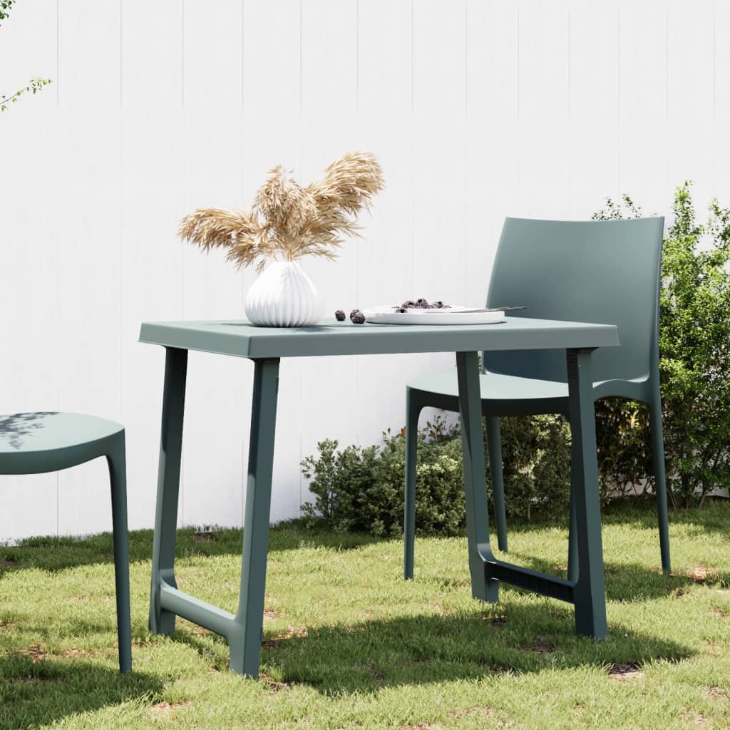 Anthracite gray PP wood-look camping table 79x56x64 cm