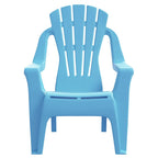 Sillas de jardín niños 2 uds aspecto madera PP azul 37x34x44 cm