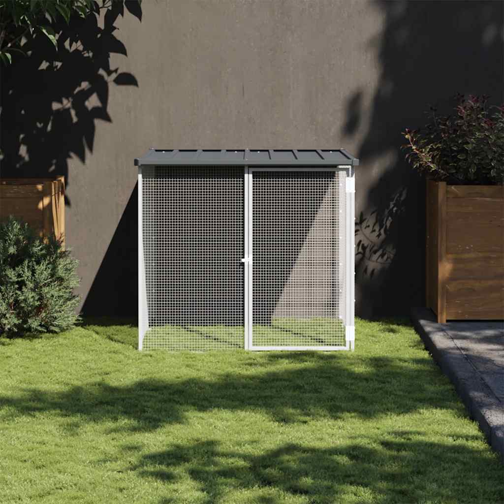 Gallinero con techo acero galvanizado antracita 1003x98x90 cm