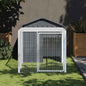 Gallinero con corral acero galvanizado gris 110x1017x110 cm