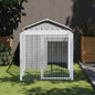 Gallinero con corral acero galvanizado gris 110x1017x110 cm
