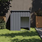 Caseta de perros con corral acero galvanizado 165x455x181 cm