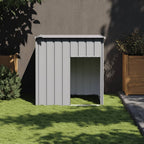 Caseta de perros con corral acero galvanizado 165x455x181 cm