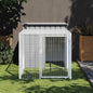 Gallinero con corral acero galvanizado gris 110x1017x110 cm