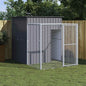 Gallinero con corral acero galvanizado gris 110x1017x110 cm