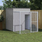 Gallinero con corral acero galvanizado gris 110x1017x110 cm