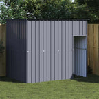 Caseta de perros con corral acero galvanizado 165x455x181 cm