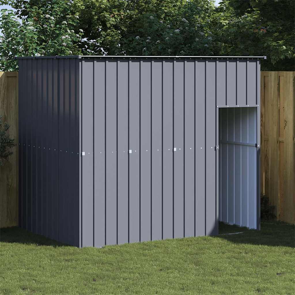 Caseta de perros con corral acero galvanizado 165x455x181 cm
