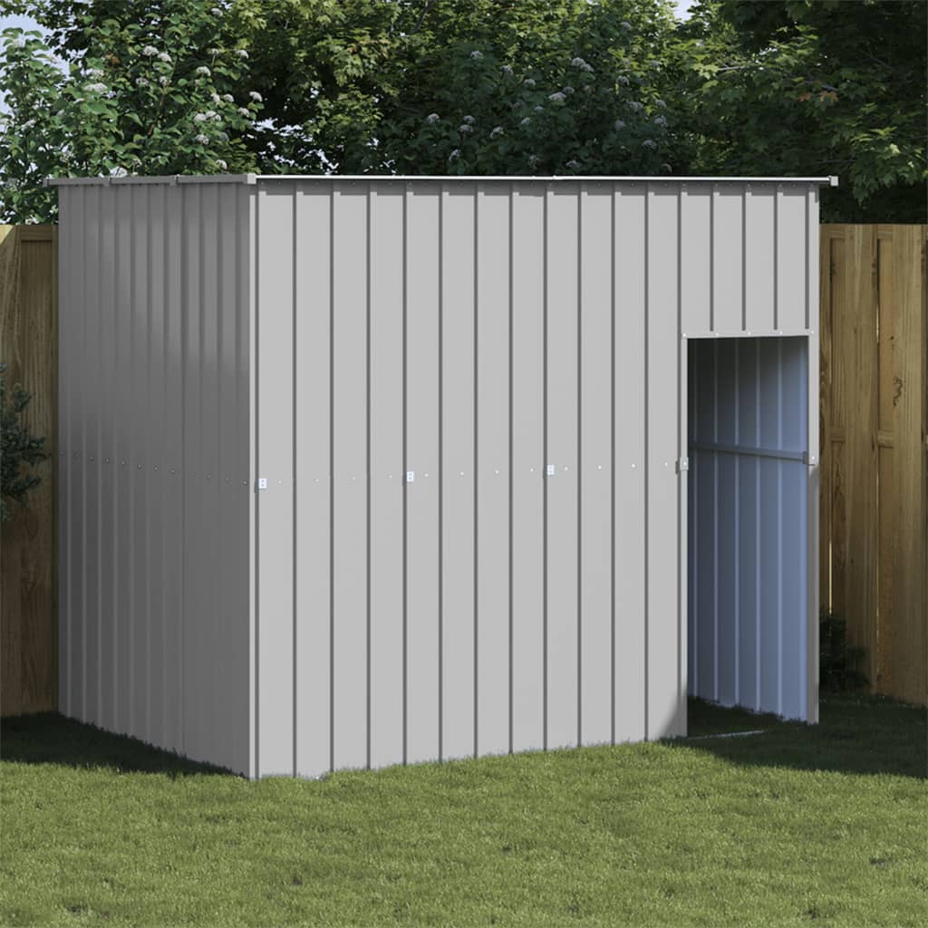 Caseta de perros con corral acero galvanizado 165x455x181 cm
