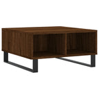 Mesa de centro madera de ingeniería roble marrón 60x60x30 cm