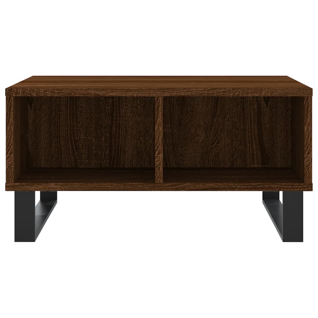 Mesa de centro madera de ingeniería roble marrón 60x60x30 cm