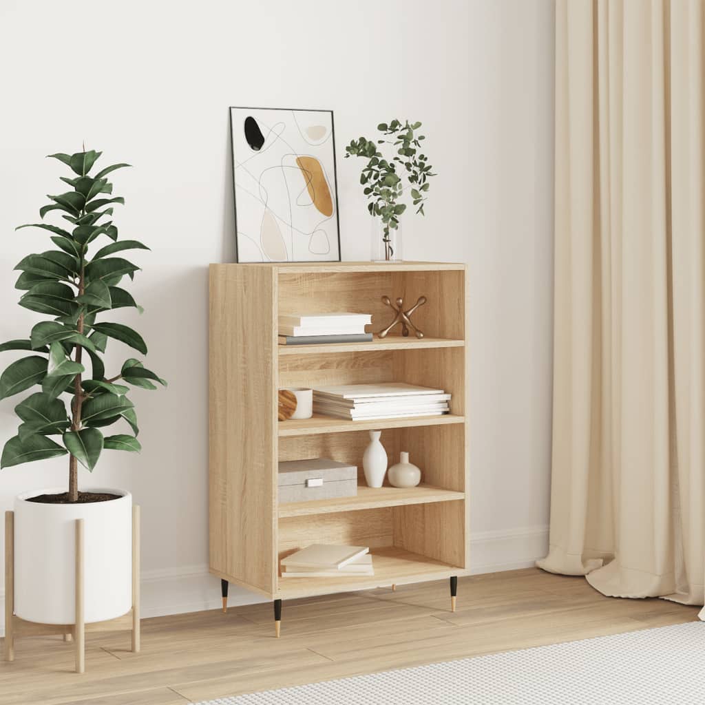 Aparador alto madera de ingeniería roble marrón 69,5x31x115 cm