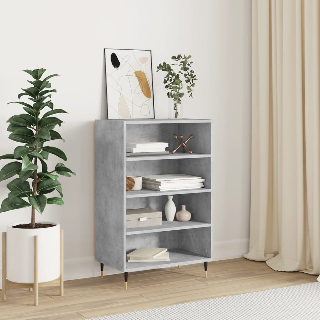 Aparador alto madera de ingeniería blanco brillo 69,5x31x115 cm
