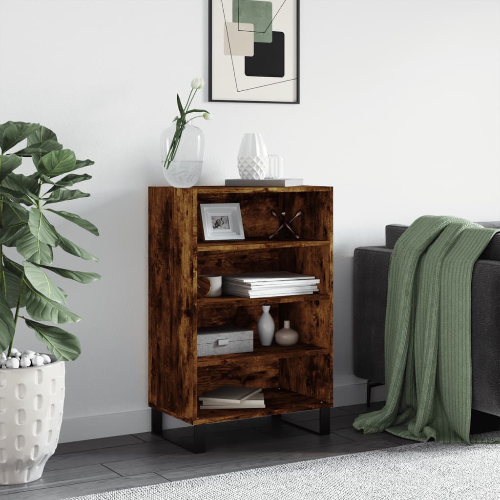 Aparador alto madera de ingeniería negro 70x42,5x185 cm