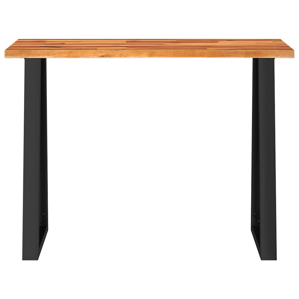 Mesa consola con borde vivo madera maciza acacia 110x35x80 cm