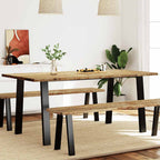 Mesa de comedor con borde vivo madera maciza acacia 110x70x75cm