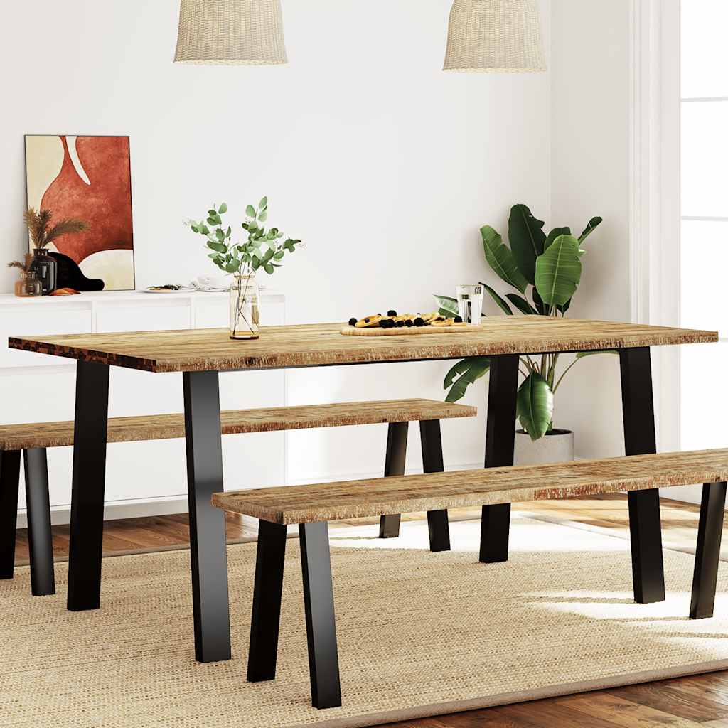Mesa de comedor con borde vivo madera maciza acacia 110x70x75cm