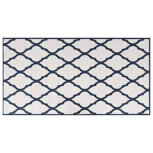 Reversible navy blue and white outdoor rug 80x150 cm