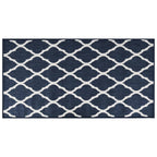 Alfombra de exterior azul marino y blanca reversible 80x150 cm