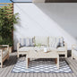 Reversible navy blue and white outdoor rug 80x150 cm