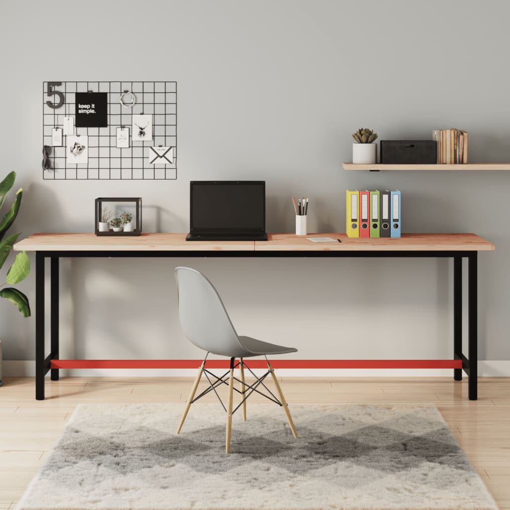 Banco de trabajo madera maciza acacia rectangular 100x60x83 cm