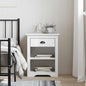 Mesa de cabeceira BODO madeira maciça de pinho branco 53x38,5x67 cm