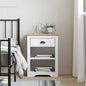 Mesa de cabeceira BODO madeira maciça de pinho branco 53x38,5x67 cm