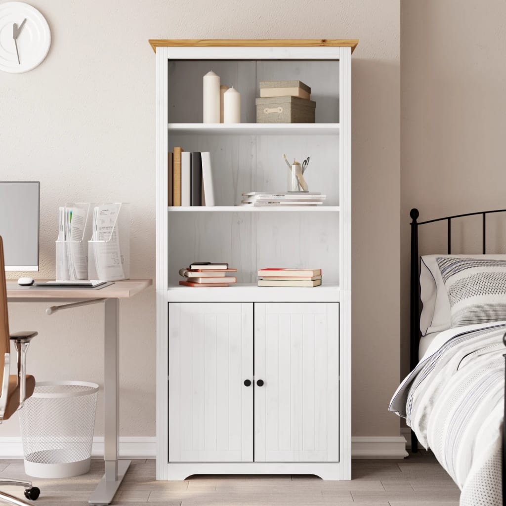 BODO solid white pine bookcase 82x40x173 cm