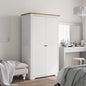 Armario BODO madera maciza de pino blanco 146x53,5x173 cm