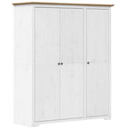 Armario BODO madera maciza pino blanco y marrón 146x53,5x173 cm