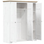 Armario BODO madera maciza pino blanco y marrón 146x53,5x173 cm