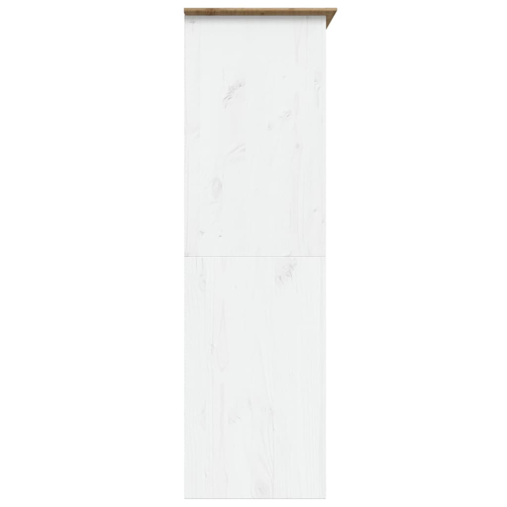 Armario BODO madera maciza pino blanco y marrón 146x53,5x173 cm