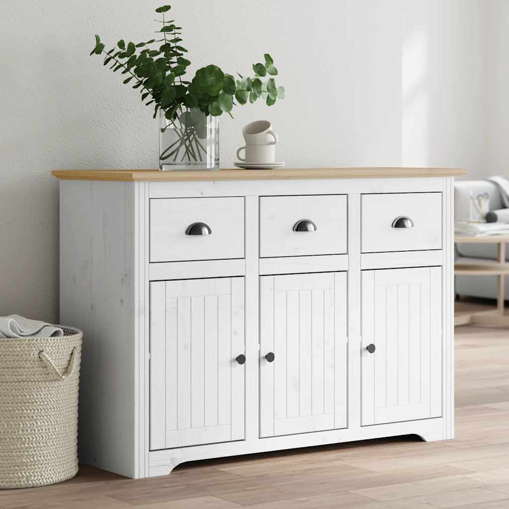 BODO solid white pine sideboard 115.5x44x80 cm