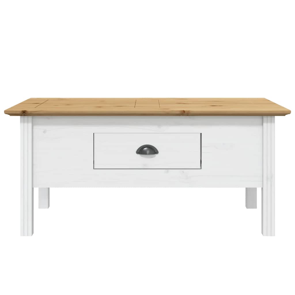 Mesa de centro BODO madera de pino blanco y marrón 100x55x46 cm