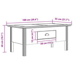 Mesa de centro BODO madera de pino blanco y marrón 100x55x46 cm
