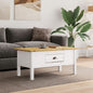 BODO Coffee table white and brown pine wood 100x55x46 cm