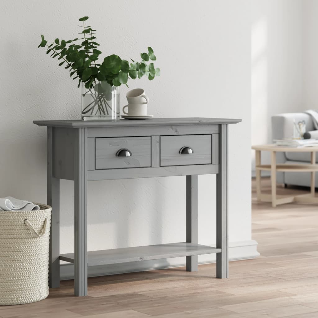 Mesa consola BODO madera maciza de pino blanco 91x35x74 cm