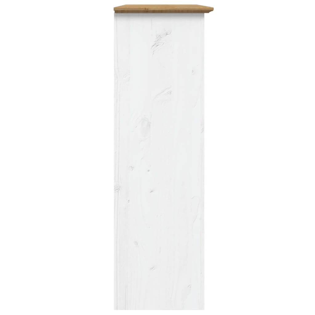 Armario con puertas de vidrio BODO madera de pino blanco marrón