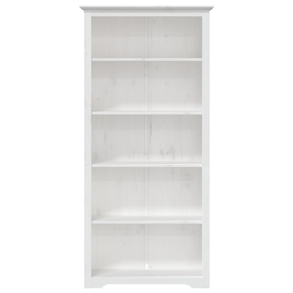 Librería BODO 5 estantes madera maciza pino blanco 82x40x173 cm