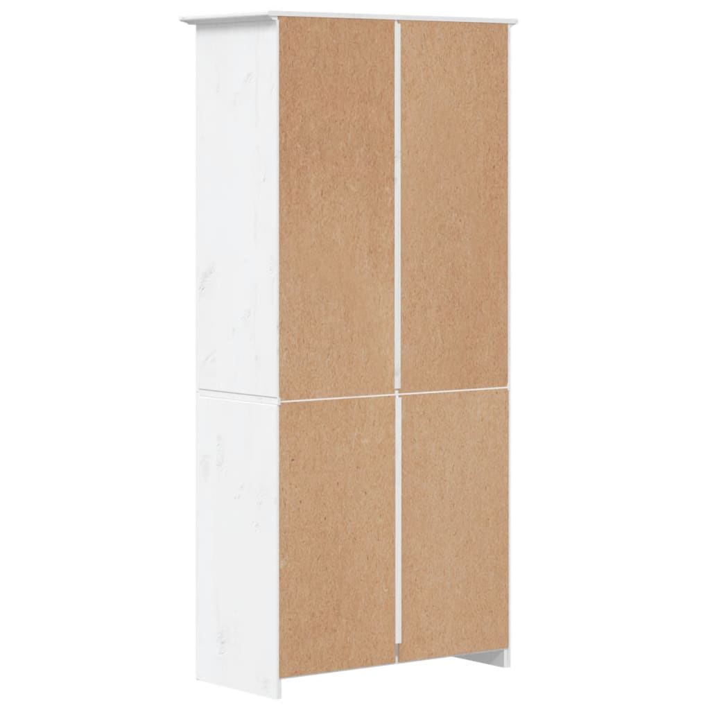 Librería BODO 5 estantes madera maciza pino blanco 82x40x173 cm
