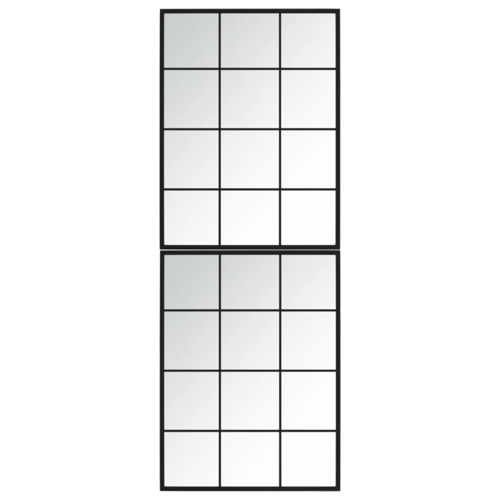 Espejos de pared 2 uds metal negro 80x60 cm