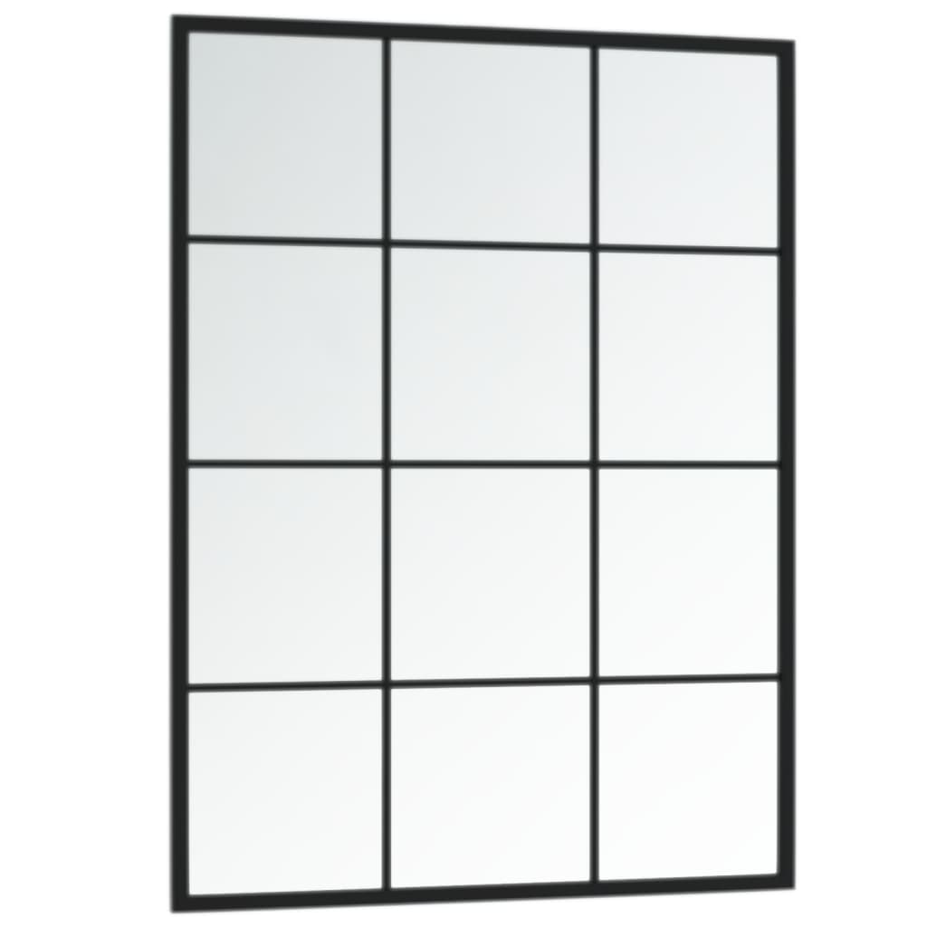 Espejos de pared 2 uds metal negro 80x60 cm