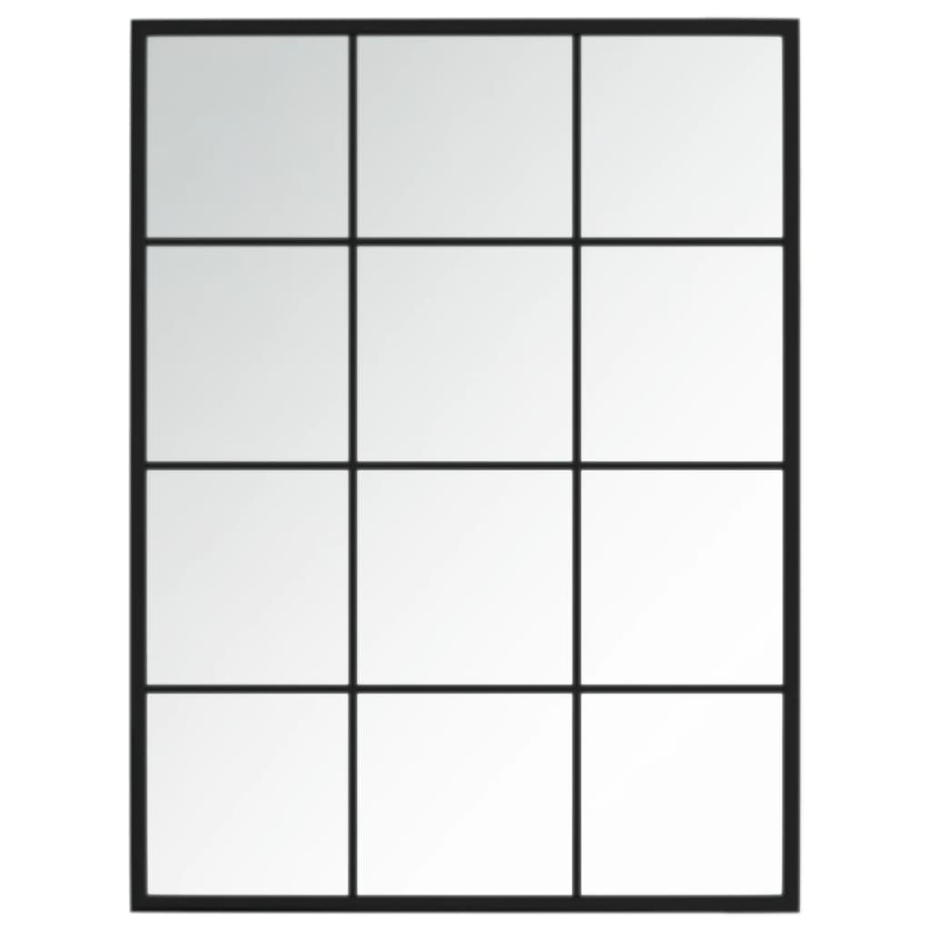 Espejos de pared 2 uds metal negro 80x60 cm