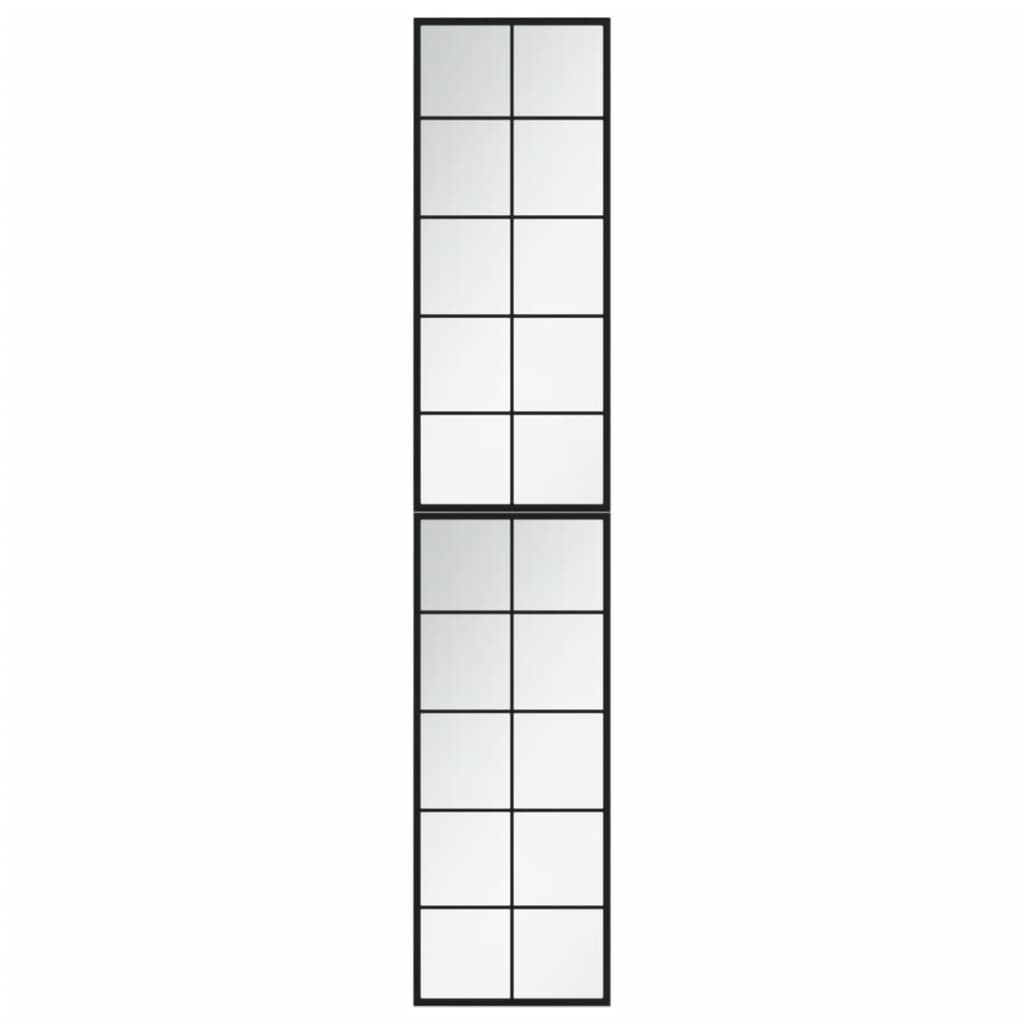 Espejos de pared 2 uds metal negro 100x40 cm